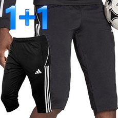 [1+1] 아디다스 7부 여름 반바지 TIRO23 블랙 남여공용 운동복 츄리닝 바지 팬츠 + SHP 마스크