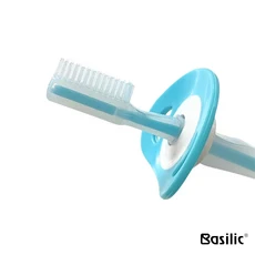 Basilic 貝喜力 寶寶安全擋片牙刷，柔軟刷毛，附防塵盒, 1個