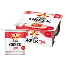 빙그레 요플레 그릭 딸기 그릭요거트 80g 12개