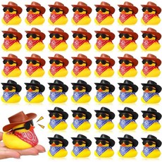 48Pcs 고무 오리 카우보이 노란색 Duckies 장난감 여름 생일 선물 파티 호의에 대 한 모자 선글라스, China Mainland, 2 48 set