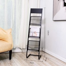 杂志架报刊架书报架书架展示架宣传资料架单页架置物架收纳架落地, 寬30三層黑色平