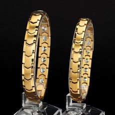 진주모아 99.9998% 쉴드 골드 게르마늄 건강팔찌 남성 + 여성, 1세트