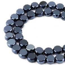 DIQIO 주얼리 제작용 6mm 스파클 플랫 크리스탈 비즈 - 팔찌용 코인 스페이서 라운드 슬라이스 93-100개 레이크 블루 AB 164529, 8mm, 적철석