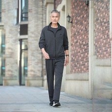 男運動套裝春季爸爸裝寬鬆中老年男士休閒運動服全套兩三件套裝