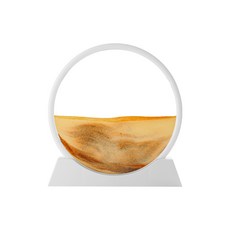 모레시계 액자 거치형 25cm, (흰테두리/옐로우)