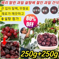 【항염 진통】말린 체리 체리 말린 과일 설탕에 절인 과일 건식 간식 캐주얼 씨 없는 체리 과일 말린 체리 캐주얼 간식, [1개]250g, 1개