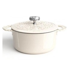 Breguet 에얼룸 시리즈 법랑 주철 양수 냄비, 1개, 24cm, 문라이트 화이트
