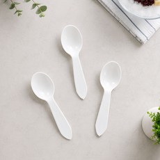 골드앳홈 BP-126BW 디저트 일회용 빙수스푼 디저트 스푼 요거트 과일 팥빙수 126mm, 1개, 100개