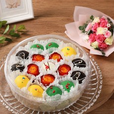 엠케이크 Special 떡케이크 C 선물세트 생일 케익 기념 생신 칠순, S 떡케이크 C+꽃다발12, 1세트, 1.5kg