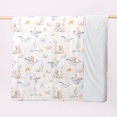 美皇嬰兒專用小被子夏涼被寶寶蓋毯兒童空調被四季通用夏季涼感被, 夢幻海洋奇遇【清涼潤膚 7A抗菌可機洗】