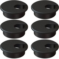 탁상용 그로밋 피스 검정색 플라스틱 케이블 구멍 커버 컴퓨터 책상카운터를 통해 전선 코드 정리, 01 1pc