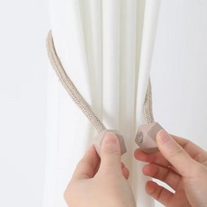 강력한 큐브 커튼홀더 자석 끈 스트랩, 화이트, 1개