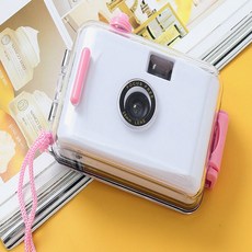 이샵 다회용 방수 토이카메라 화이트핑크 수중촬영 빈티지사진 레트로감성 필름토이카메라