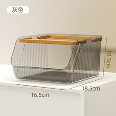 多功能桌面收納盒 茶包咖啡膠囊零食整理置物架, 1個, 陞級款 透灰色1個裝 手提收納盒