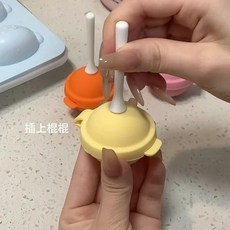 雪糕模具兒童小號棒棒糖雪糕模具硅膠冰模手工棒棒冰淇淋, 1個, DIY棒棒糖冰淇淋 混色3個裝