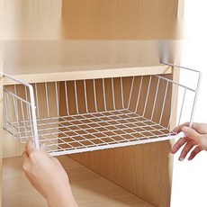 걸이형 주방선반 싱크대 상부장 틈새 수납 바구니, 2. 스몰 블랙 1개, 1단, 40.5x27cm