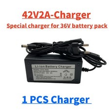 10S4P 36V 10400mAh 전동 스쿠터 리튬 배터리 10.4Ah 36v 18650 팩, [00] 1PCS charger