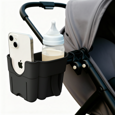 샤에르 두손이 자유로운 유모차 컵 홀더, 1개, 블랙