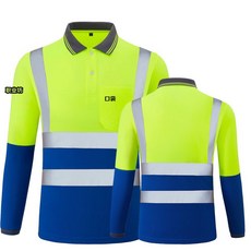 작업복 반팔 건설 유니폼 스카치 산업용, 형광 그린 spell 로열 블루(포켓 부착 긴소매)