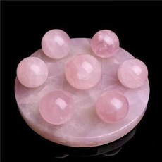 偉益直銷 已開光七星陣 (財位/人緣/桃花/情感) 粉水晶七星陣 小型, 1個, 粉水晶+粉底盤直徑9-10公分七星陣