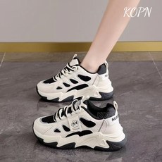 KOPN가죽 아버지 신발 여자 봄철 발 작은 운동 캐주얼 붐비는 신발 학생 러닝화