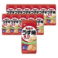 龜田製菓 蝦味薄燒米果 3包入, 12個, 70g