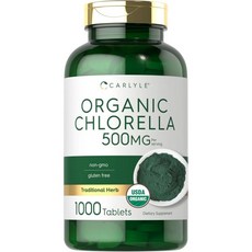 Carlyle Chlorella Tablets 500 mg | 1000 Count | Vegetarian Non-GMO and Gluten Free Supplement, 1개