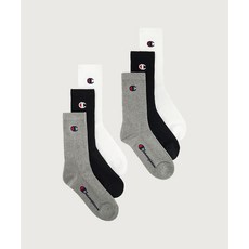 매장정품 CHAMPION C로고 풀랭스 삭스 6PACK Grey White Black CHPU252EISC033GW 293297