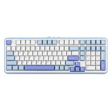 8000mAh 배터리가 장착된 EPOMAKE TH99 트라이 모드 무선 기계식 키보드 Numpad가 핫 스왑 가능 맞춤 RGB 게이밍 PC/Mac/오피스용 개스킷 크리미(블루앤화, Blue&White, Sea Salt Silent