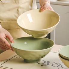 7寸8寸斗笠碗高顏值泡麵碗，奶油風可微波爐高檔嗦麵碗，輕奢宿舍粉碗, 1個, 可微波爐-烤箱-洗碗機-消毒櫃,奶黃7英寸斗笠碗
