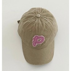 健行家嚴選 P字母水洗軟頂棒球帽 水洗仿舊造型、頭圍可調、遮陽防曬, 卡其色, 1個