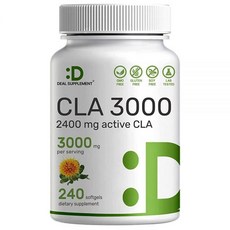 Ultra Strength CLA 3000mg | 소프트젤 240개 잇꽃 오일의 활성 공액 리놀레산, Ultra Strength CLA 3000mg | 소프, 1개, 240정