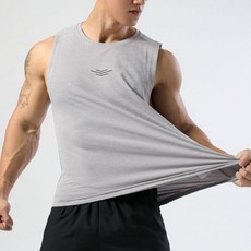 全方位勁涼衣 簡約純色吸濕透氣排汗高彈性反光印花圓領貼身運動健身跑步 男士背心