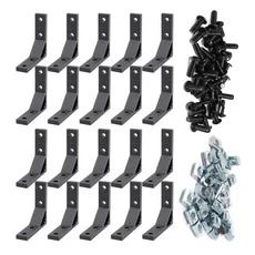 알루미늄 압출 프로파일 코너 브래킷 20 시리즈 직각 L 커넥터 20x78mm 레일 압출용 너트 세트, Silver, 20p with drop in