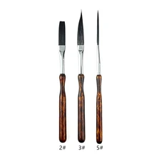 3/5pcs 미니 다기능 나일론 페인트 브러쉬 수채화 학생용 갈색 나무 그림 학교 사무용품, 1개