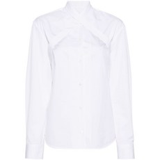 오프화이트 크로스 칼라 코튼 포플린 셔츠