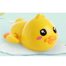 手動發條海洋動物游泳小黃鴨洗澡玩具 寶寶沐浴戲水好夥伴, 1個, 睜開 - 眼睛