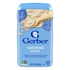 Gerber 오트밀 홑알 시리얼 1st Foods 454g(16oz) Gerber (거버), Gerber, 오트밀, 홑알 시리얼, 1st Foods