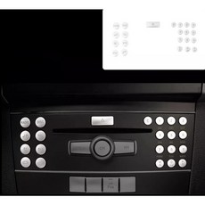 銀色CD收音機數字按鈕面板貼 覆蓋式黏貼安裝 適用於08-11 W204 C300 C350 C63
