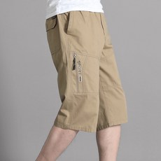 純棉七分褲中年男士純棉短褲爸爸夏季薄款休閒褲沙灘寬鬆大碼中褲