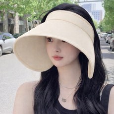 바이샌드 여성 봄 여름 햇빛가리개 챙넓은 썬캡 모자, 1개, 아이보리