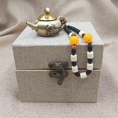 黃銅茶壺 迷你手把玩 招財工藝品 龍鳳造型 轉手設計 打麻將小物 桌上擺飾 家居裝飾+把把壺轉轉(新款)+手鍊繩+禮盒
