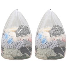 댓츠댓 물빠짐 좋은 대형 무형광 원형 세탁망, 2개, 화이트