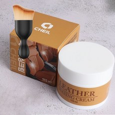 자동차 레더 왁싱 크림 시트 광택 보원 코팅제 115ml 다용도 먼지 브러쉬 세트, 1개