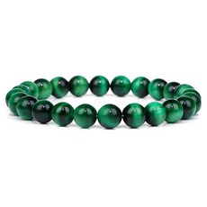 천연 옥팔찌 8MM 그린 스톤 팔찌 마노 Aventurine Jades 보석 스트레치 에너지 수제 선물, 28.tiger eye, 19cm, 1개
