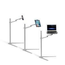 감성공장 올인원 플로우 스탠드 침대 누워서 핸드폰 태블릿 노트북 거치대, 실버, 1개