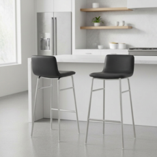 코지 홈바의자 카페 아일랜드 식탁 높은 바체어 1+1, 2개, 블랙