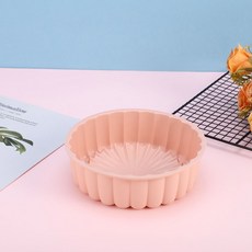 1PC 실리콘 케이크 방지 다기능 라운드 고온 DIY 베이킹 금형, pink 1