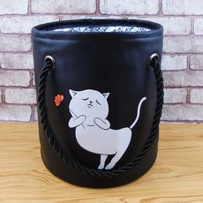 물빠지는 양동이 수영장 목욕가방 캐릭터 방수 바구니, 블랙