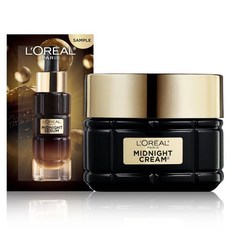LOreal Paris 로레알 파리 에이지 퍼펙트 안티에이징 미드나잇 페이스 크림 무향 항산화 성분이 함유된 주름 개선 및 피부 탄력 강화 모이스처라이저 47ml + 세럼 샘플, 1.7온스 (1개입)